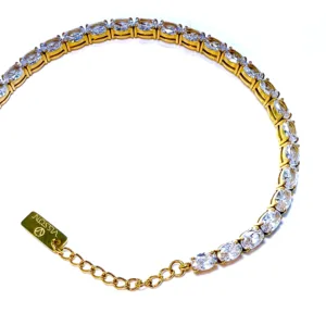 TENNIS ZIRCONIA OVALE GOLD