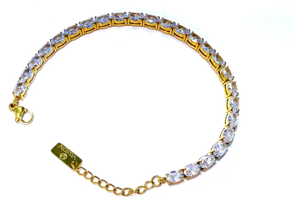 TENNIS ZIRCONIA OVALE GOLD