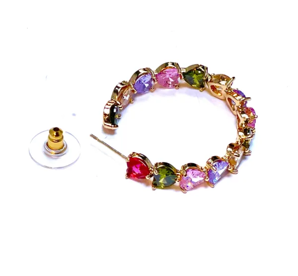 CERCHI CUORI COLORATI GOLD - immagine 2
