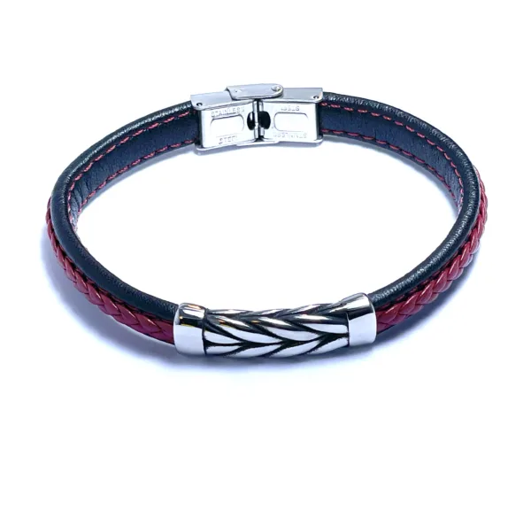 TRECCIA E CUOIO UOMO ROSSO