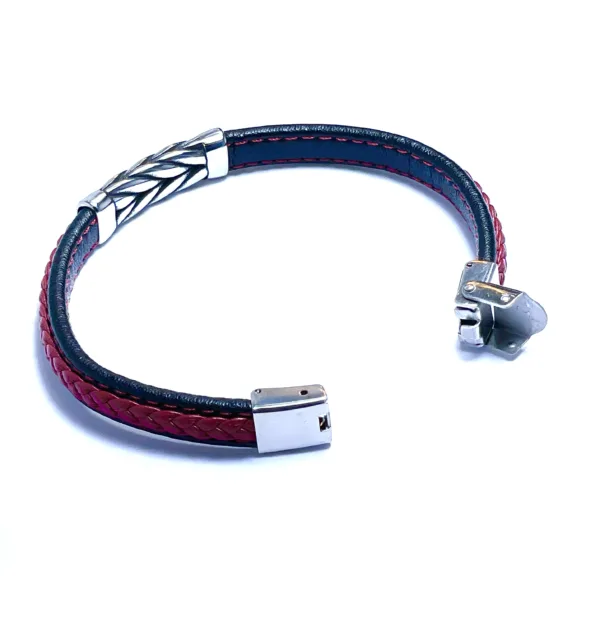 TRECCIA E CUOIO UOMO ROSSO - immagine 2